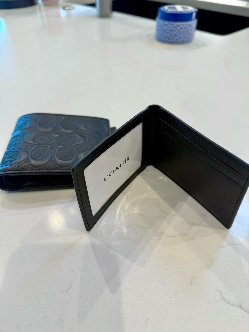 Coach Men's Black 3-in-1 Embossed Signature Leather Wallet  Original price $225